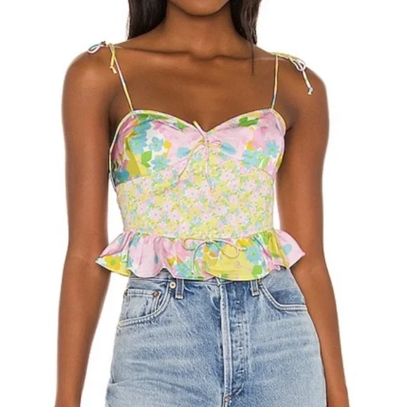 For love & lemons emily tie shoulder top - Picture 2 of 9